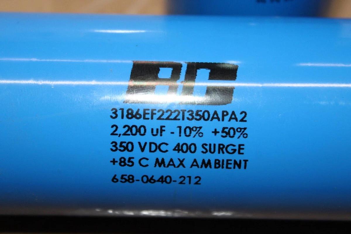 Used LOT OF 2 BC CAPACITORS 3186EF222T350APA2 2200uF 350VDC **WARRANTY INCLUDED**