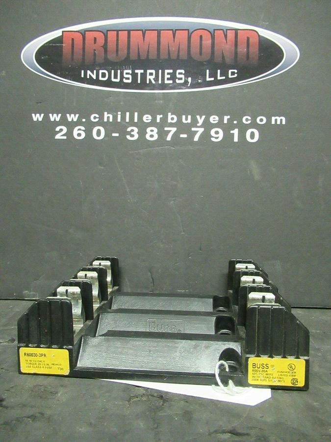 Used BUSSMAN FUSE HOLDER R60030-3PR FOR 30 AMP 600 V FUSES **WARRANTY**