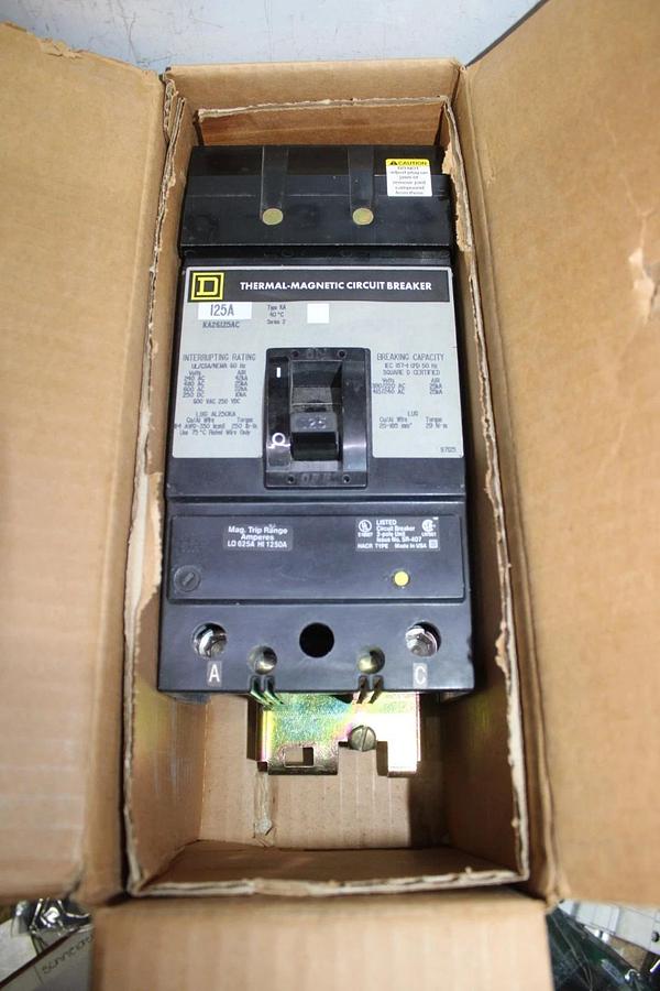 NIB SQUARE D I-LINE CIRCUIT BREAKER KA256125AC 125 AMP 600 VAC 2-POLE