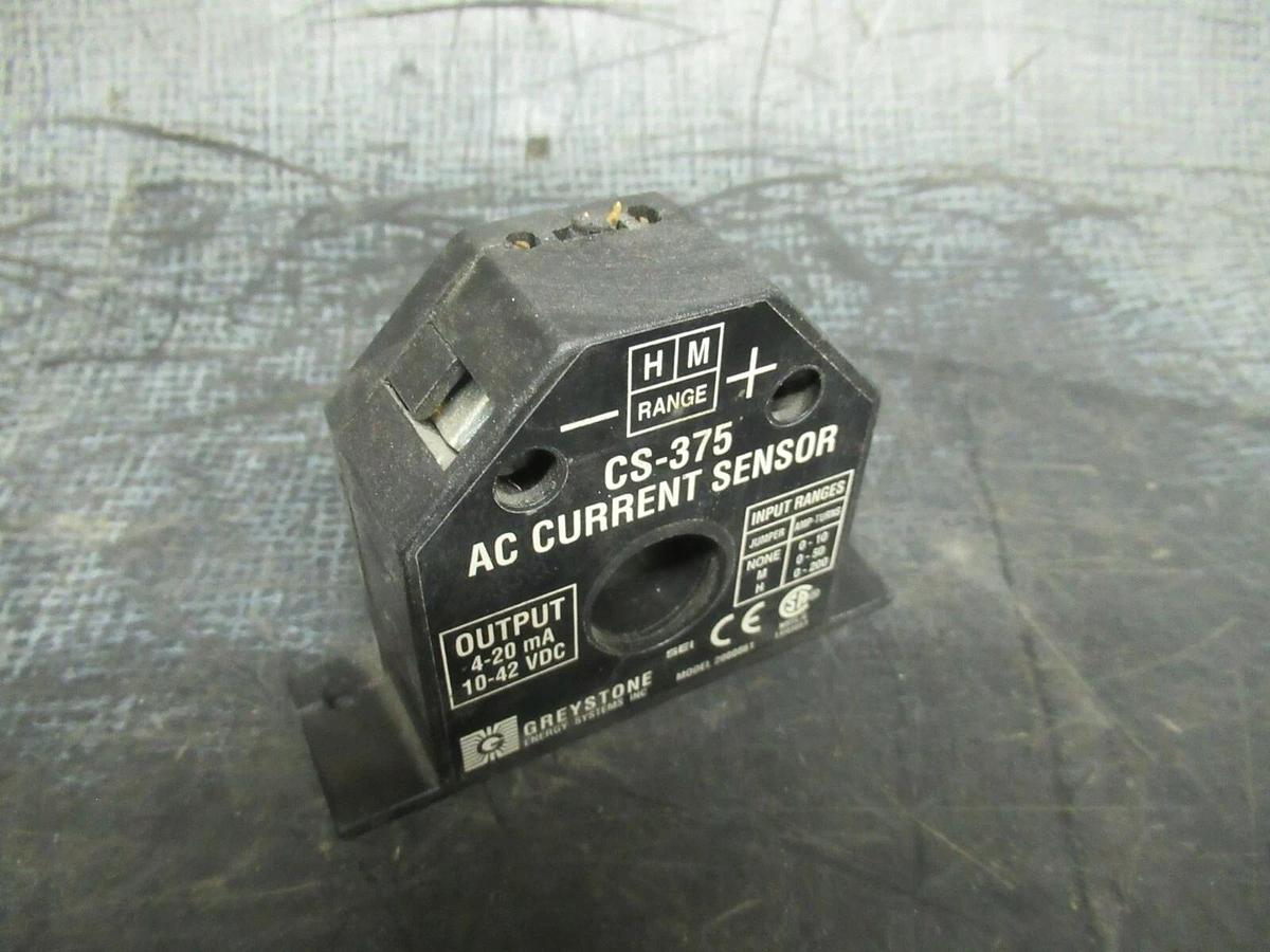 Used GREYSTONE AC CURRENT SENSOR CS-375 4-20 MA 10-42 VDC **WARRANTY**