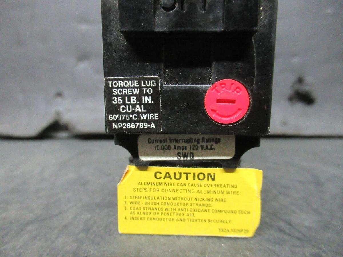 Used GE CIRCUIT BREAKER TEB111020 20 AMP 120 VAC SINGLE POLE **NEW IN BOX**