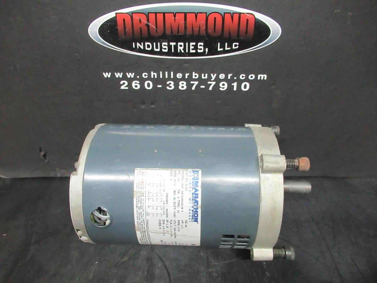 Used MARATHON MOTORS G2C3 DVF56T17D2107BP 3 PHASE 480 VOLT 2.2 AMP 0.5 AMP 1725 RPM