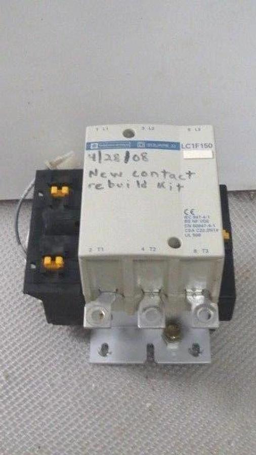 Used TELEMECANIQUE LC1F150 CONTACTOR LC1F150F6S088 200 AMP 600 VOLT 3-PHASE COIL 110V