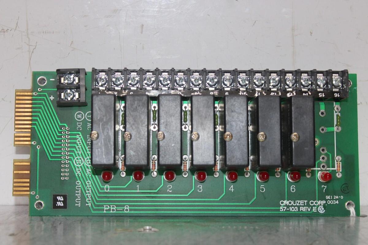 Used CROUZET RELAY CIRCUIT BOARD 57-103 REV. E **WARRANTY INCLUDED**