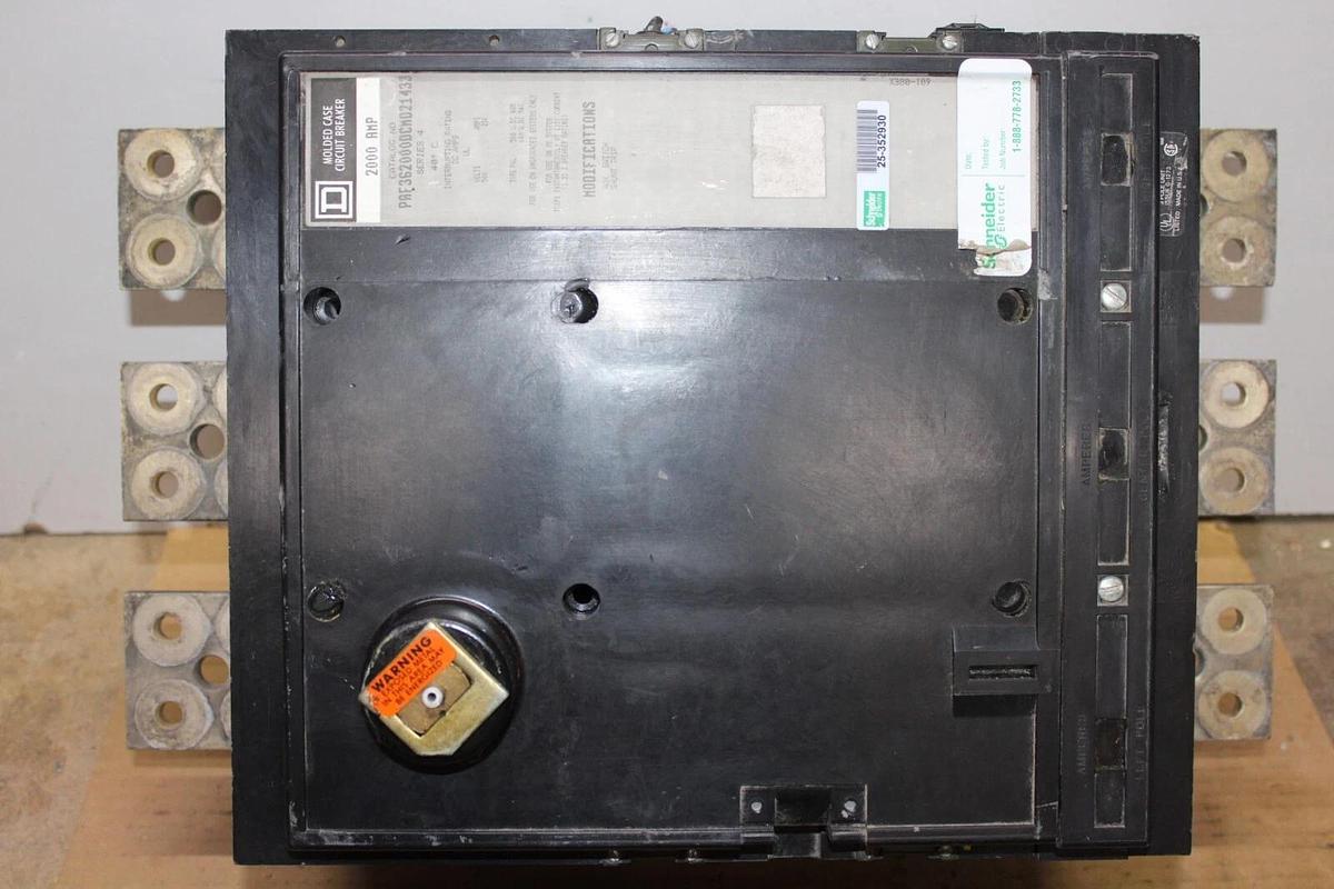 Used SQUARE D DC CIRCUIT BREAKER PAF362000DCM021433 W/ AUX. SWITCH & SHUNT TRIP