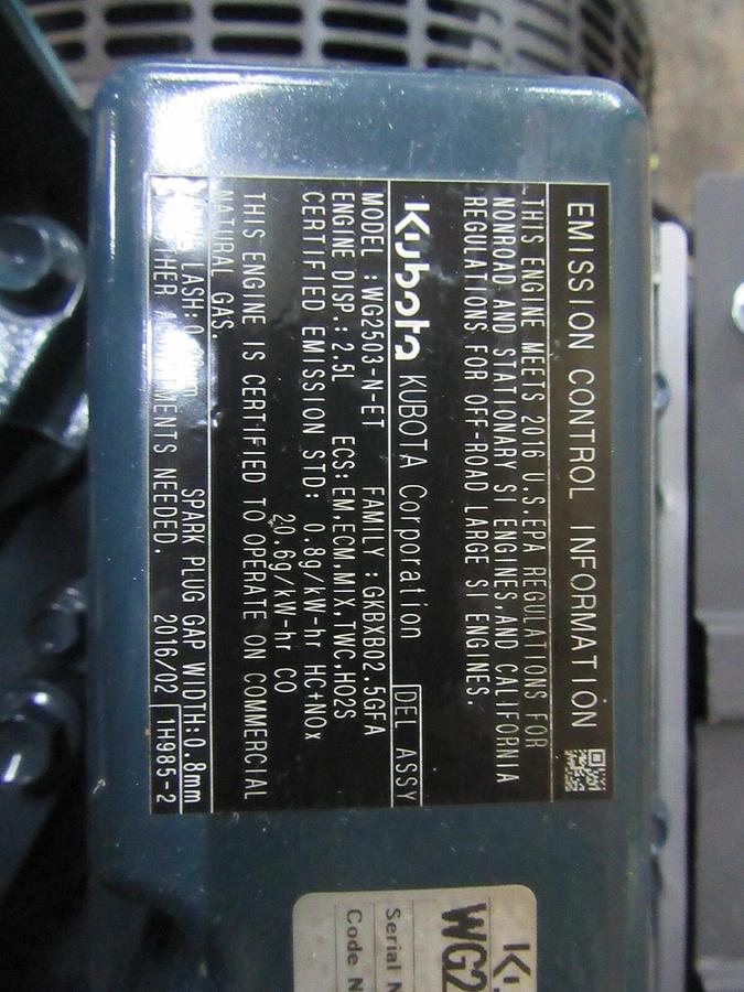 Used NEW 25 KW LP NATURAL GAS GENERATOR KUBOTA WG2503 120/240 RE-CONNECTABLE STAMFORD