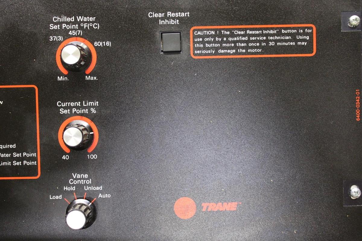 Used TRANE CHILLER CONTROL MODULE X13650345-06 W/ X13650344-02 & X13650343-01
