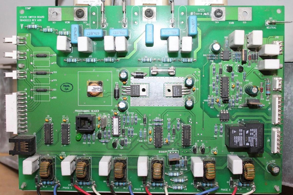 Used POWERWARE STATIC SWITCH BOARD 118400223 REV. A00 MODULE FOR UPS CABINET