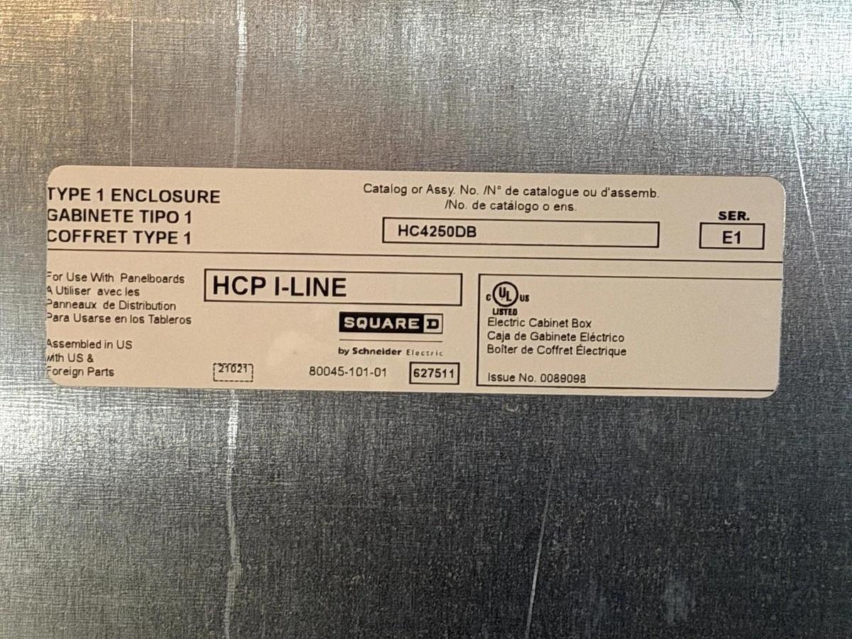 NEW SQUARE D MLO HCP I-LINE PANELBOARD 1000 AMP 480 VAC 18-SLOT 3-PHASE 3-WIRE