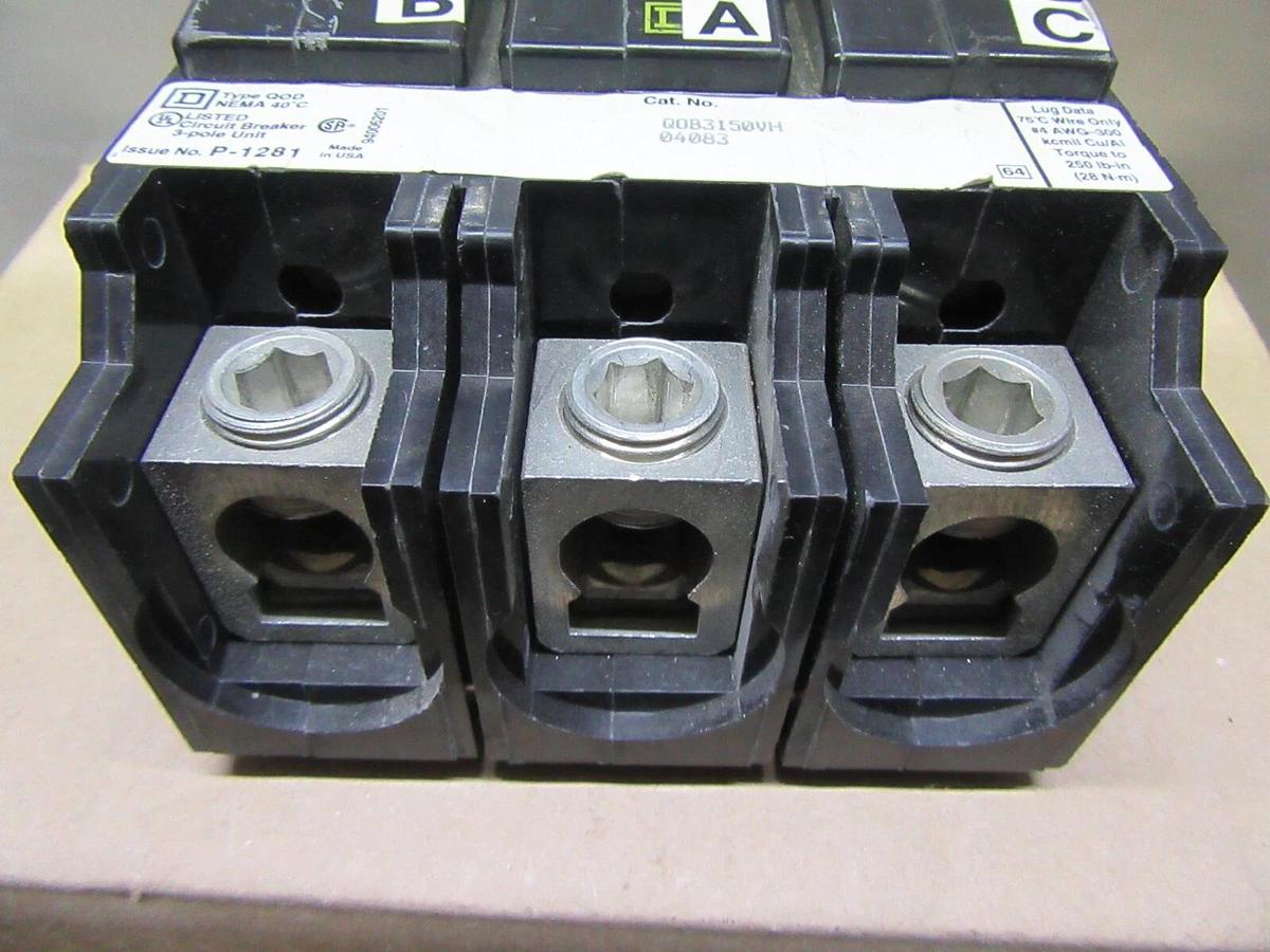Used SQUARE D CIRCUIT BREAKER QOB3150VH 150 AMP 240 VAC 3-POLE **WARRANTY**