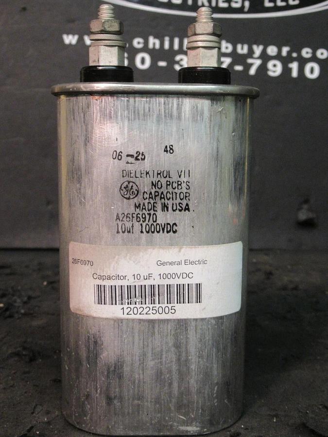 Used GE DIELEKTROL 10 uF CAPACITOR A26F6970 1000 VDC NO PCB 26F6970 GENERAL ELECTRIC