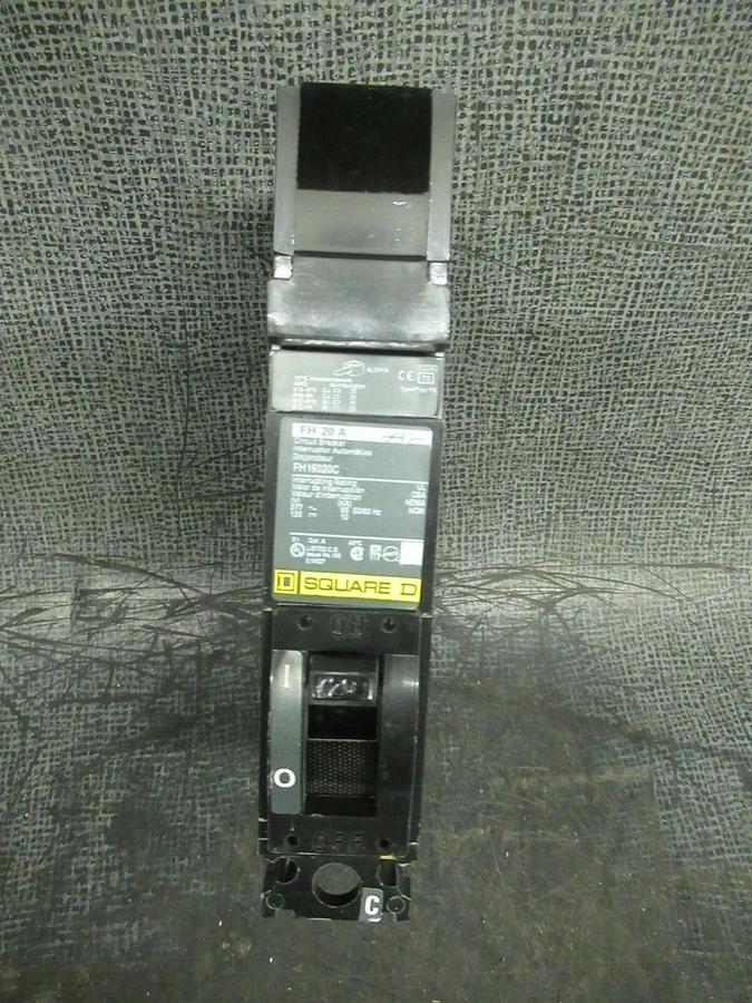 Used 20 AMP SQUARE D I LINE BREAKER FH16020C 277 VAC 1-POLE C-POLE **WARRANTY**