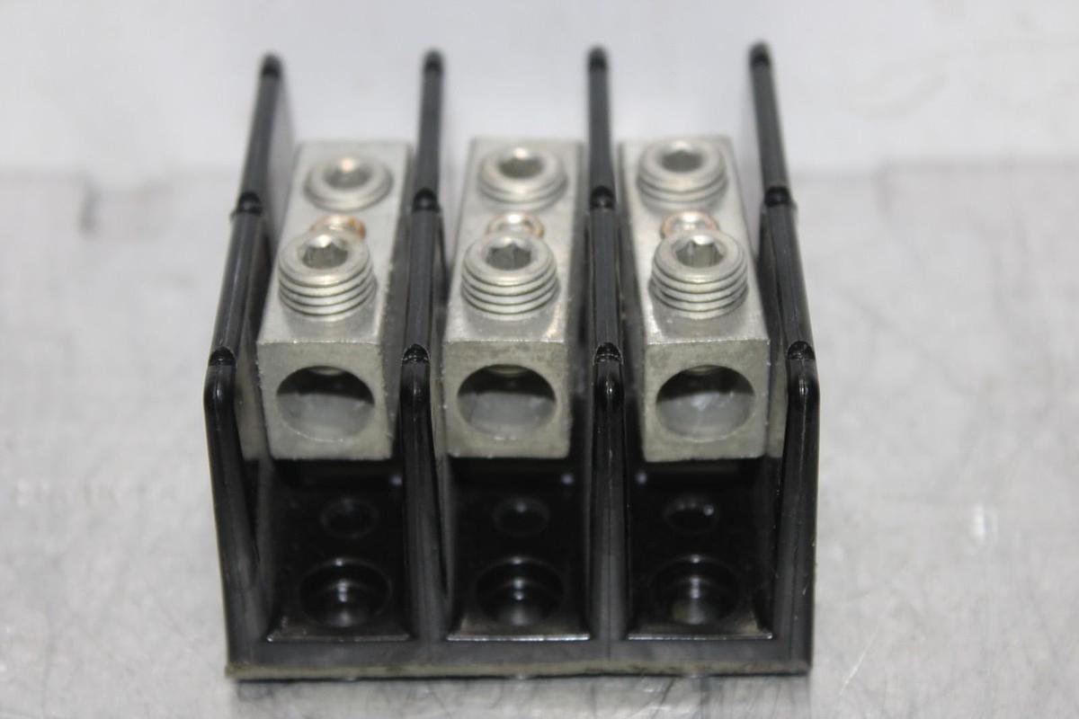Used BUSS POWER BLOCK TERMINAL LUG END 16204-3 175 AMP 600 VOLT 3-POLE **WARRANTY**