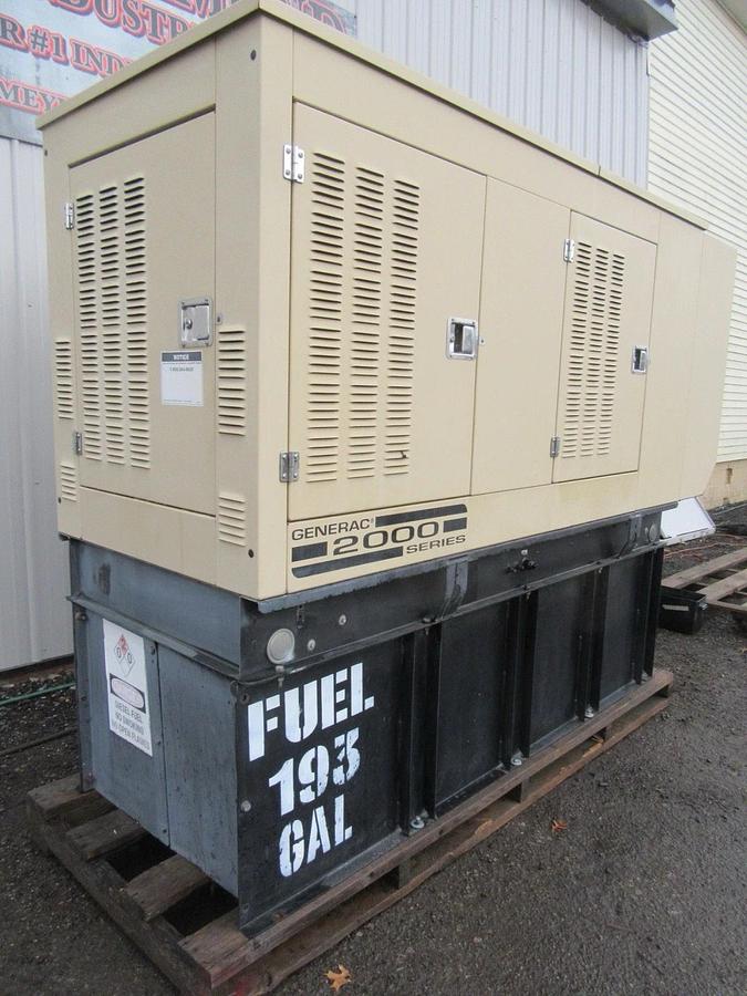 Used 50 KW DIESEL GENERATOR GENERAC 120/240V 1 PH ONLY 137.5 HRS  ENCLOSED 50 KW