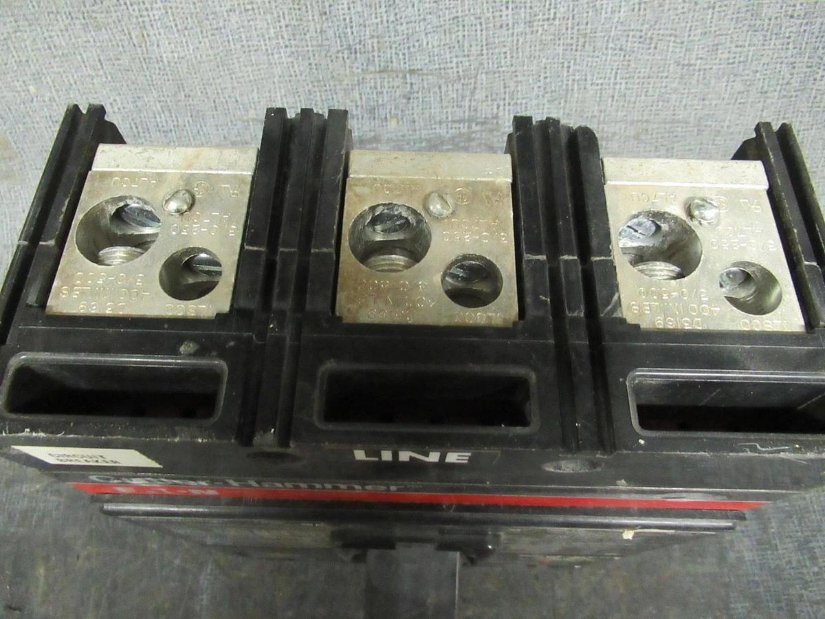 Used CUTLER HAMMER BREAKER LS36F600E 600A 3 POLE 600VAC W/ LUGS AND SHUNT TRIP