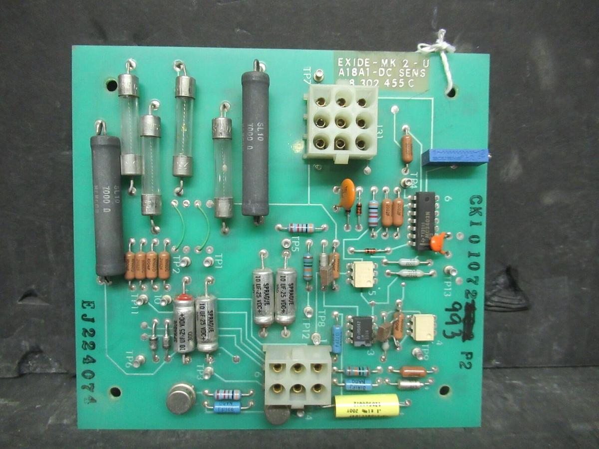 Used EXIDE DC SENS BOARD 118-302-455-C / 101072993-P2