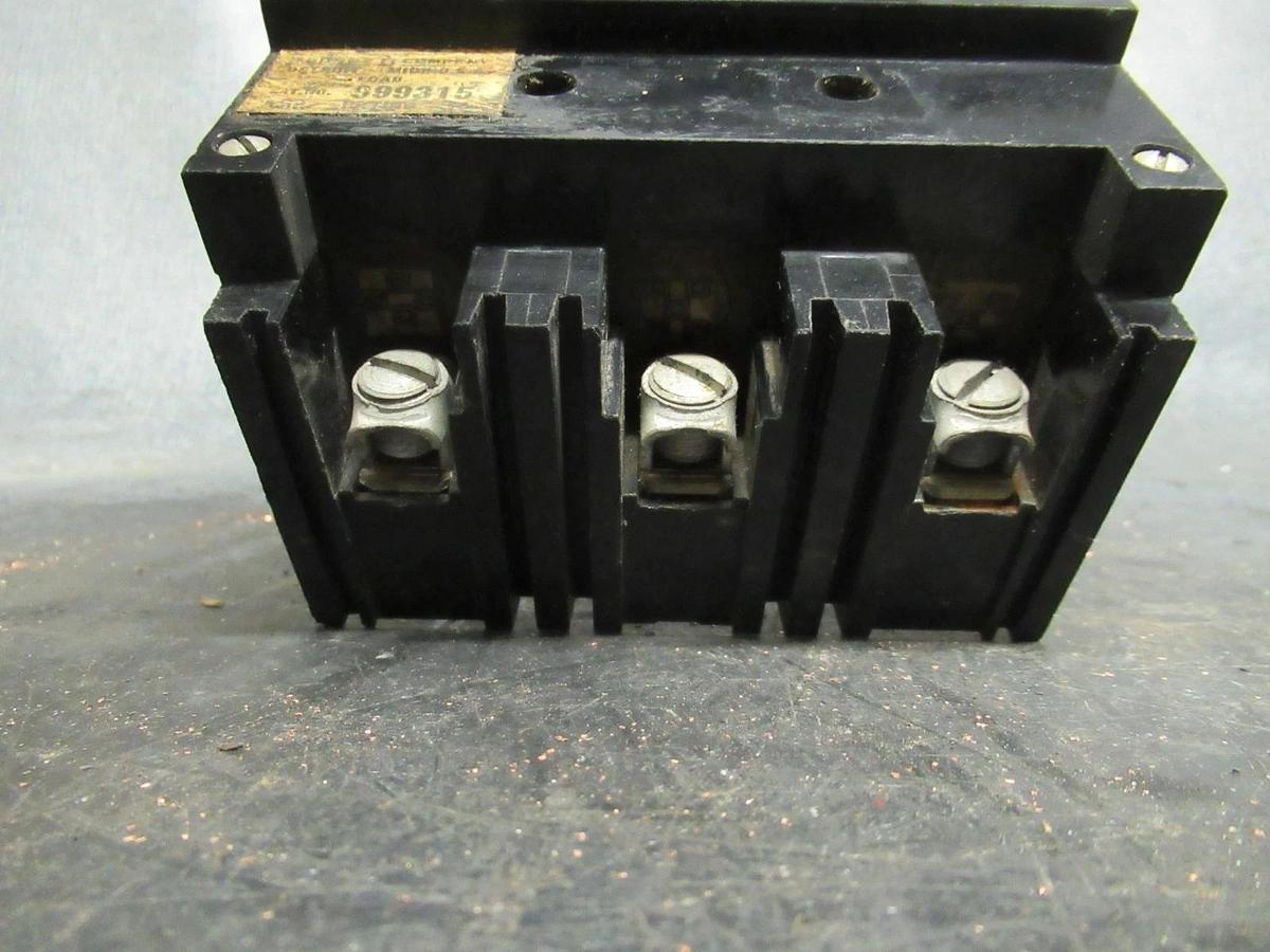 Used 15 AMP SQUARE D BREAKER 999315 600 VAC 3 POLE W/ LUGS **WARRANTY INCLUDED**