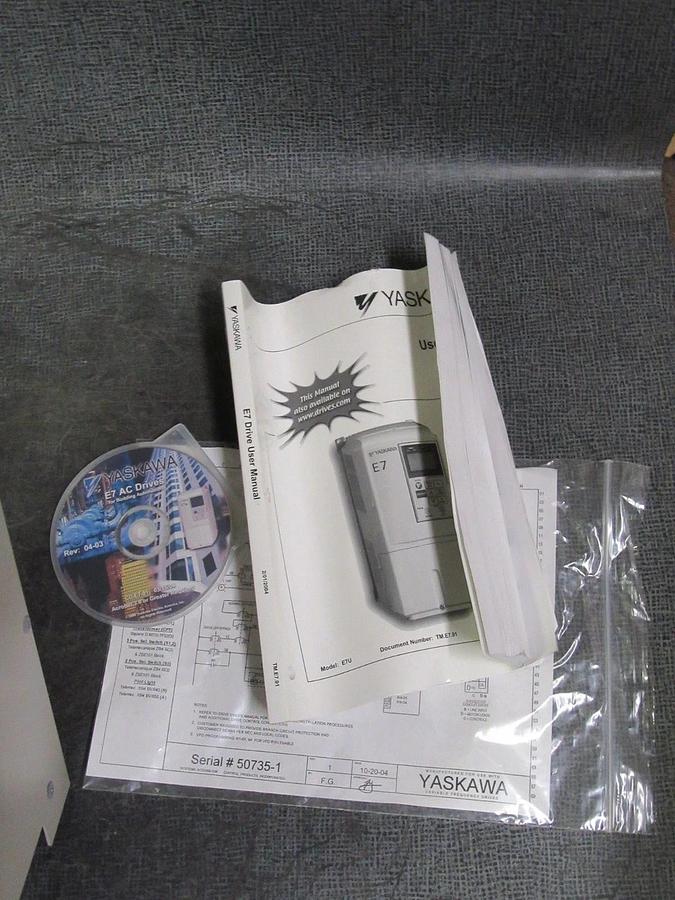 NEW SURPLUS YASKAWA VARIABLE SPEED DRIVE VARSPEED E7 W/ BYPASS 13A 240V CIMR-E7