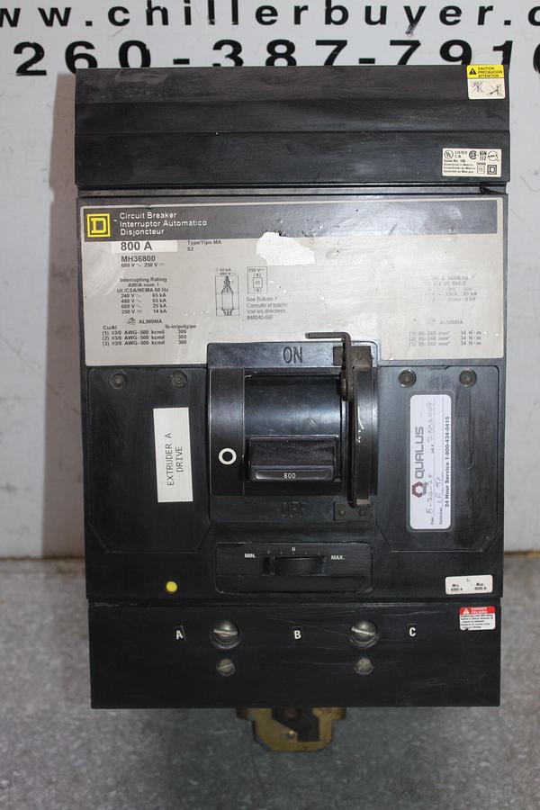 Used SQUARE D POWERPACT I-LINE CIRCUIT BREAKER MGA36500 500 AMP 600 VAC 3-POLE