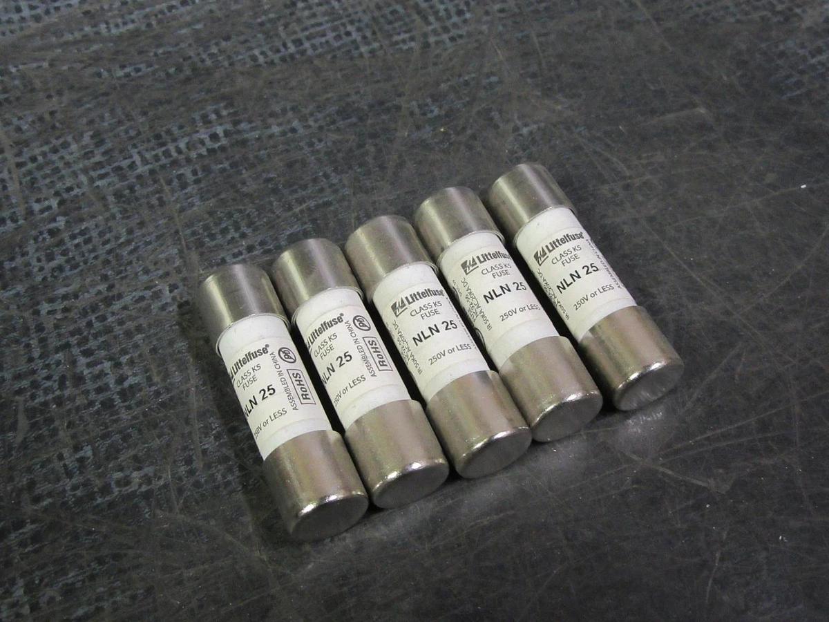 LITTELFUSE CLASS K5 25A 250V NLN25 NO BOX LOT OF 5