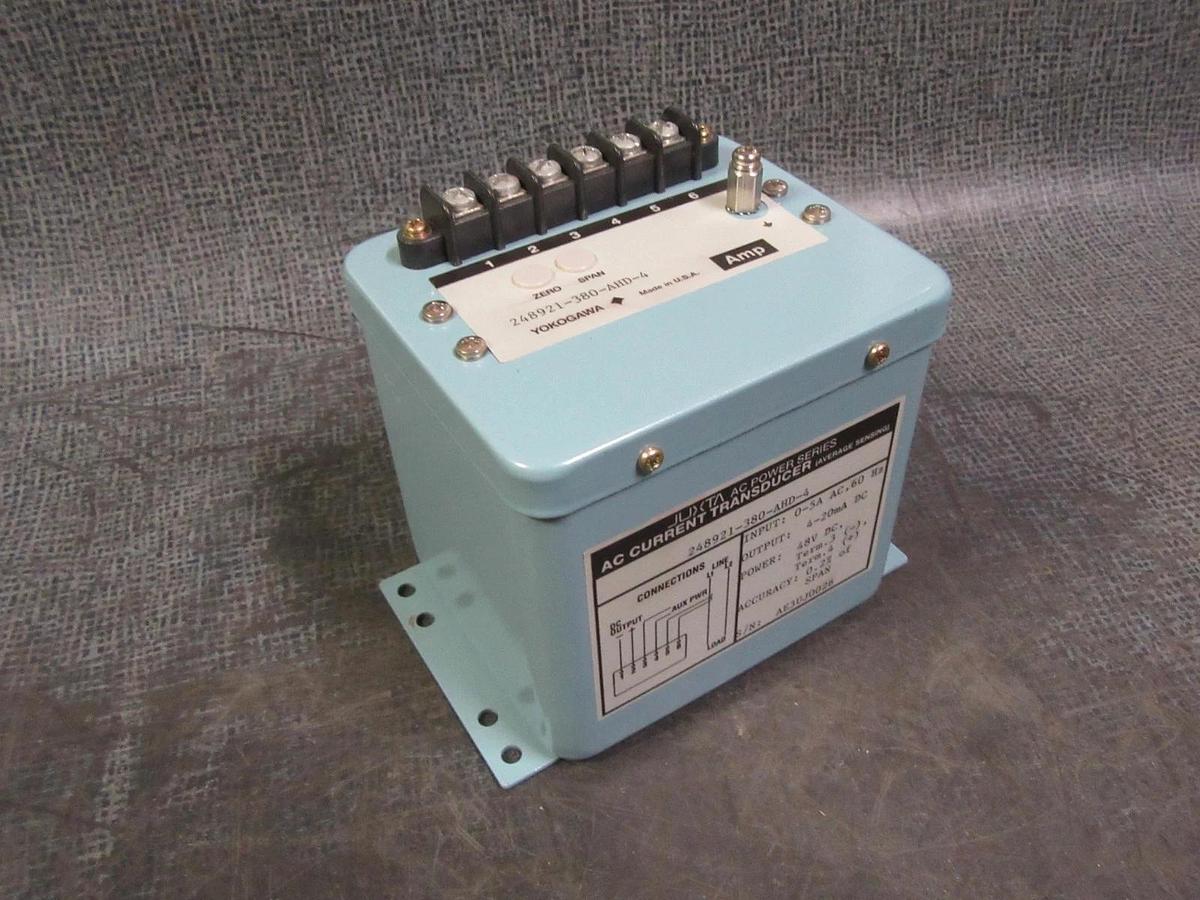 Used YOKOGAWA JUXTA AC SERIES CURRENT TRANSDUCER 248921-380-AHD-4 IN:0-5A OUT: 4-20MA