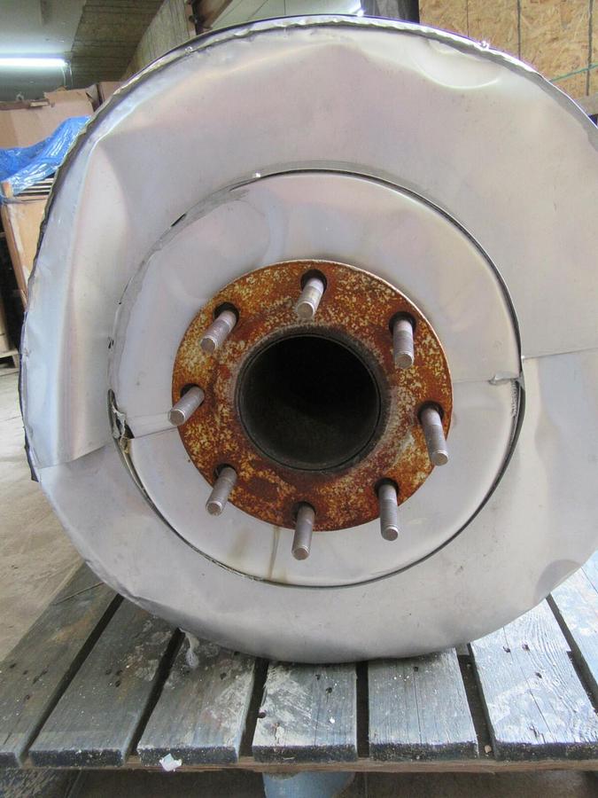 Used 5' FTHOSPITAL GRADE GENERATOR MUFFLER EXHAUST SILENCER ENCASED 4" INLET OUTLET