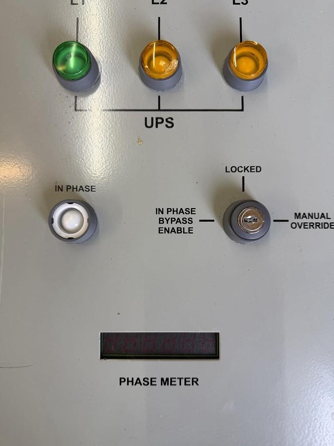 Used ALPHA MODULAR UPS CABINET AMPS80-3-30 80HP 0200018 208V 88 AMP W/ BYPASS SWITCH