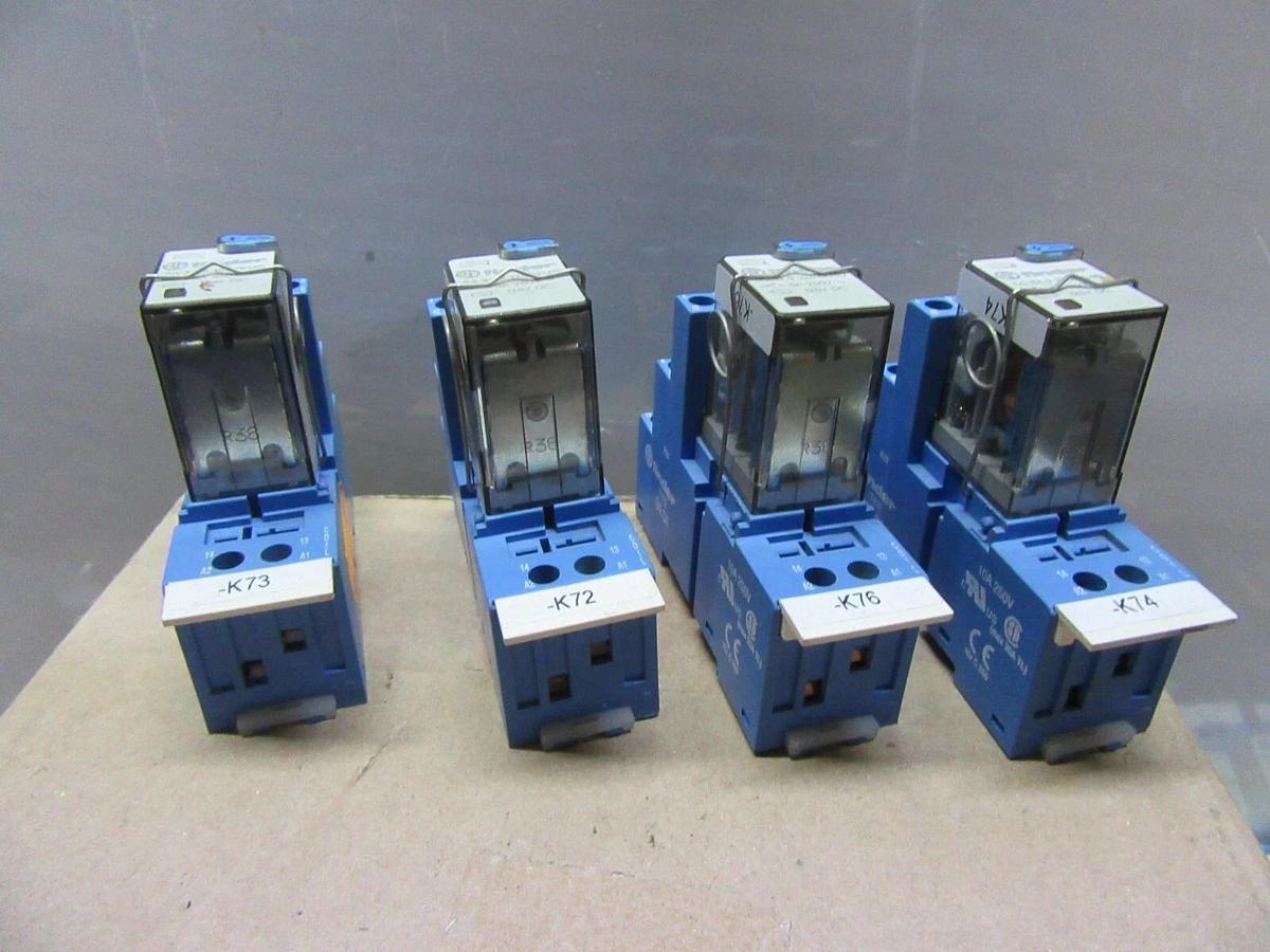 Used LOT OF 4 FINDER RELAY 55.34.9.125.0040 7 AMP 125 VDC W/ 94.04 BASE