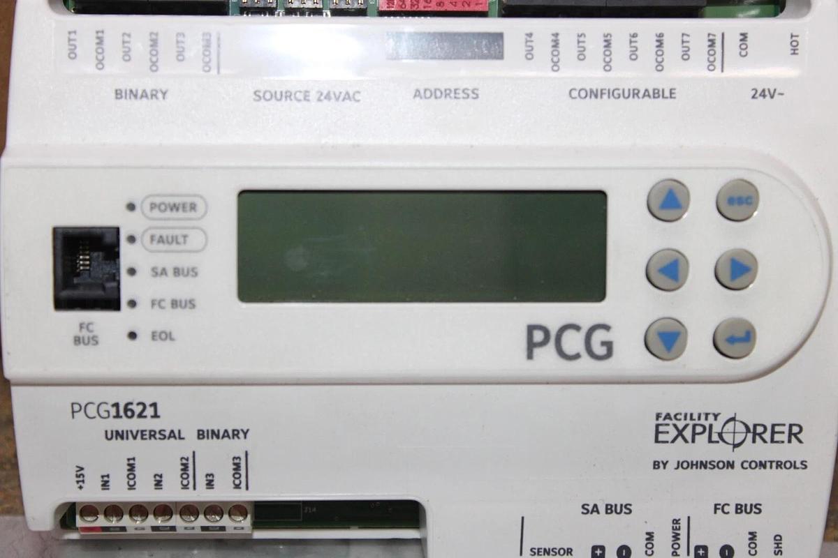 Used JOHNSON CONTROLS PCG PROGRAMMABLE LOGIC CONTROLLER FX-PCG1621-1