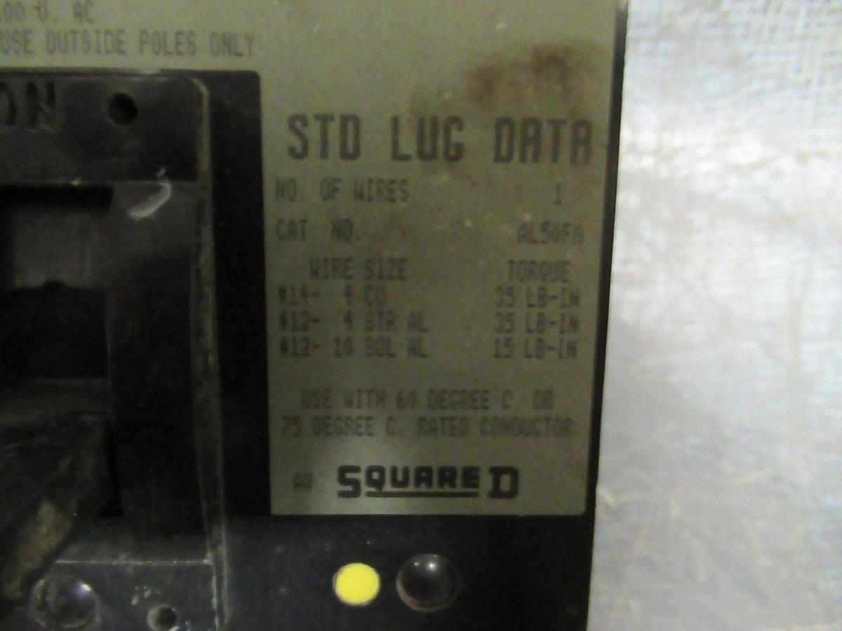 Used SQUARE D MAG-GARD BREAKER 15 AMP 600 VAC 3 POLE MODEL FAP3601513M SER 2