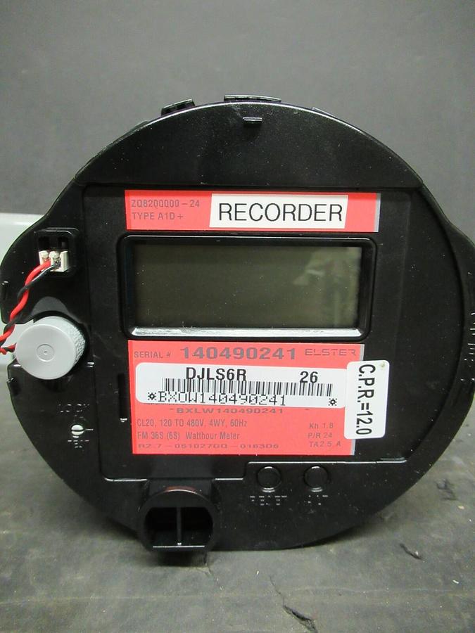 ELSTER WATTHOUR METER DJLS6R BXLW140490241 120/480V FOR TRANSFORMER