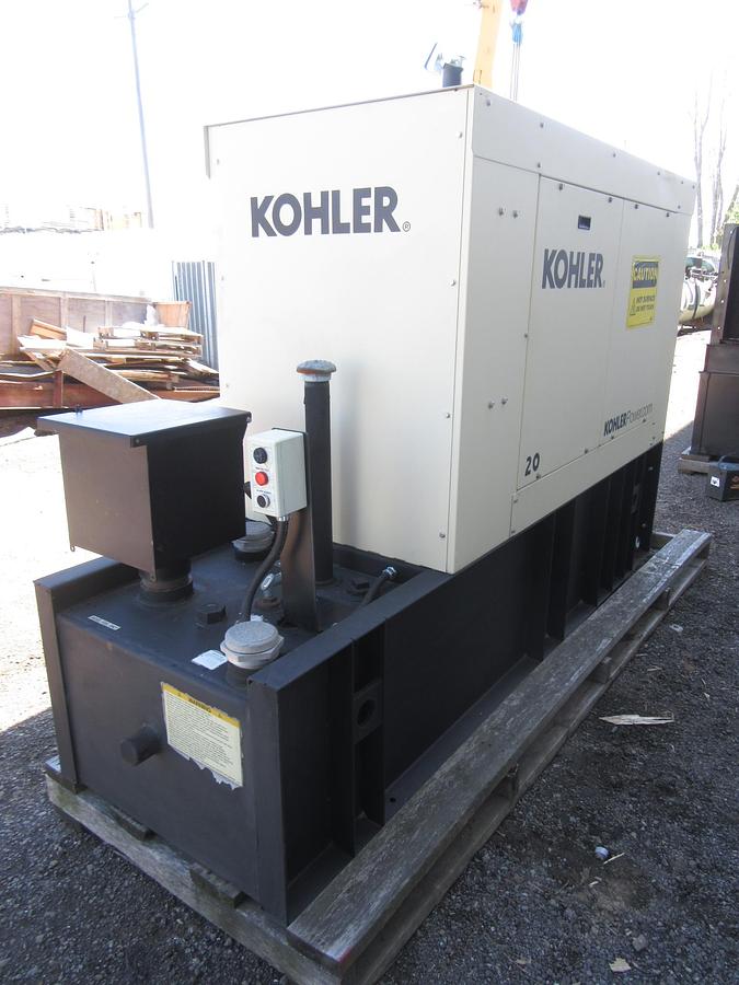 Used 20 KW DIESEL GENERATOR KOHLER 120/240V 20REOZK ENCLOSED ONLY 82 HRS