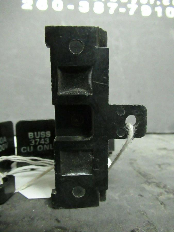 Used LOT OF 3 BUSS BUSSMANN FUSE HOLDERS 3743 FOR 30 AMP 600 V FUSES **WARRANTY**
