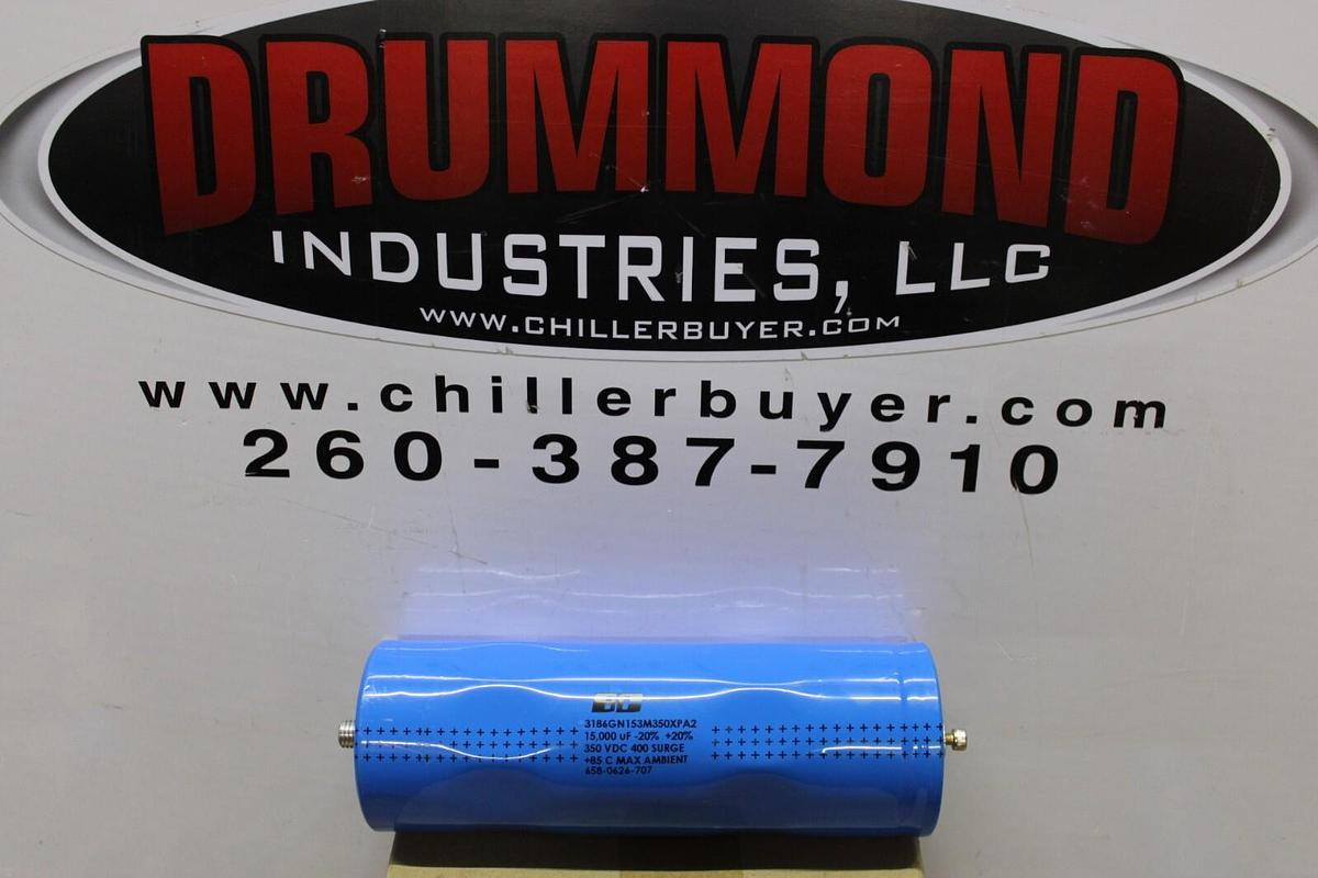 Used BC CAPACITOR 3186GN153M350XPA2 658-0626-707 350 VDC 400 SURGE 15000uF ± 20%