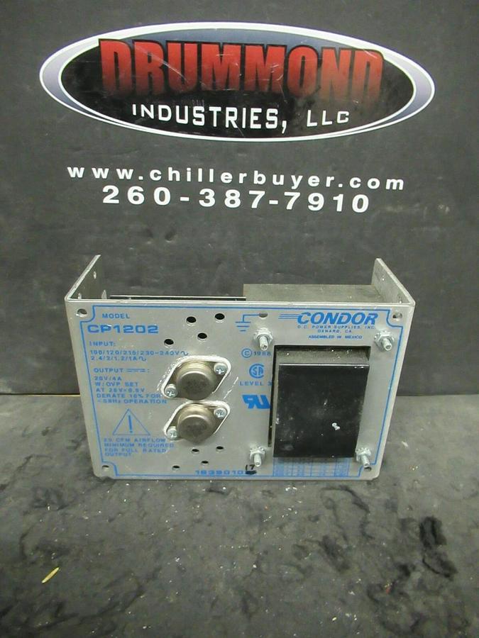 Used CONDOR DC POWER SUPPLY CP1202 IN 100/120/215/230-240 VAC OUT 20 VDC / 4 AMP