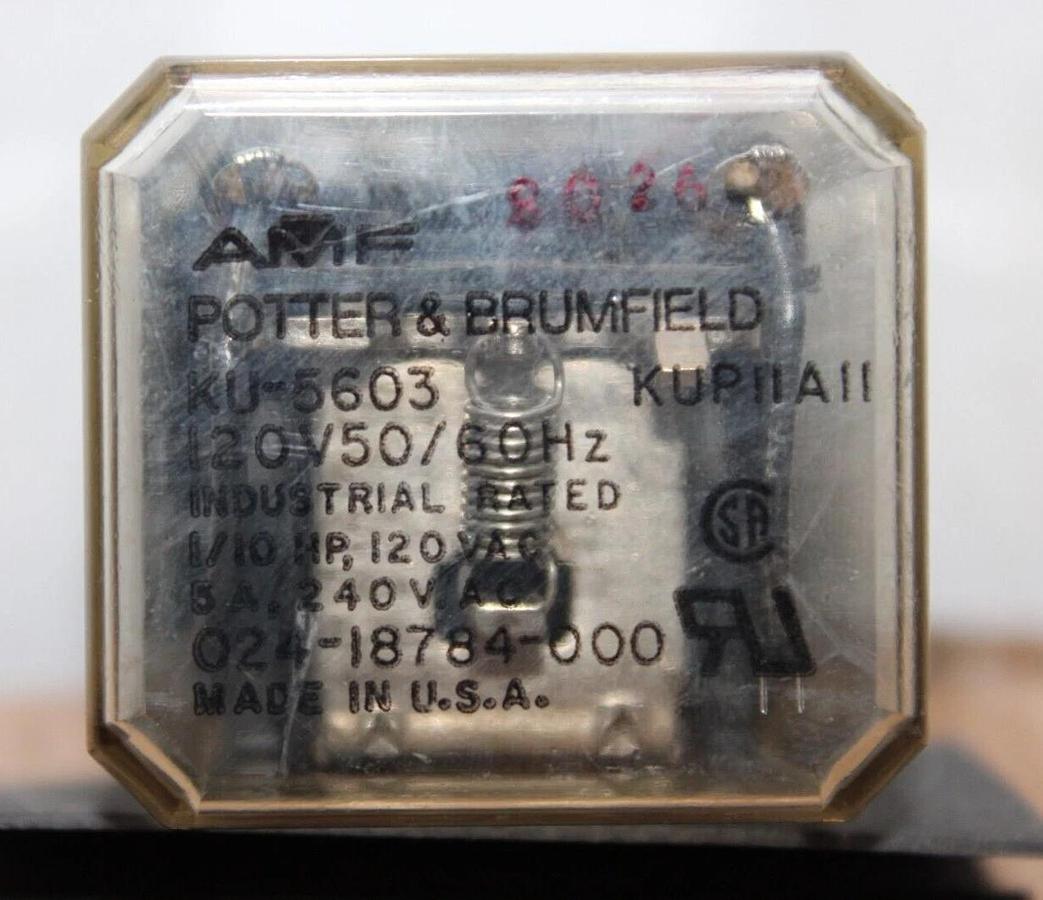 Used AMF POTTER & BRUMFIELD RELAY KU-5603 120/240 VAC 5 AMP *WARRANTY*