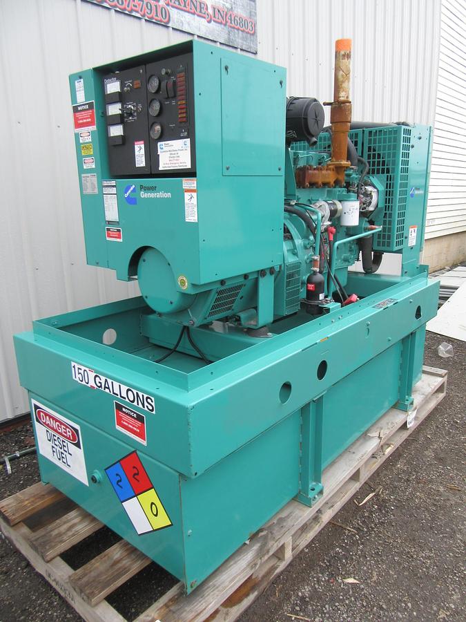 Used 35 KW DIESEL GENERATOR CUMMINS 120/240V B3.9-G2 RECONNECTABLE VIDEO WE SHIP