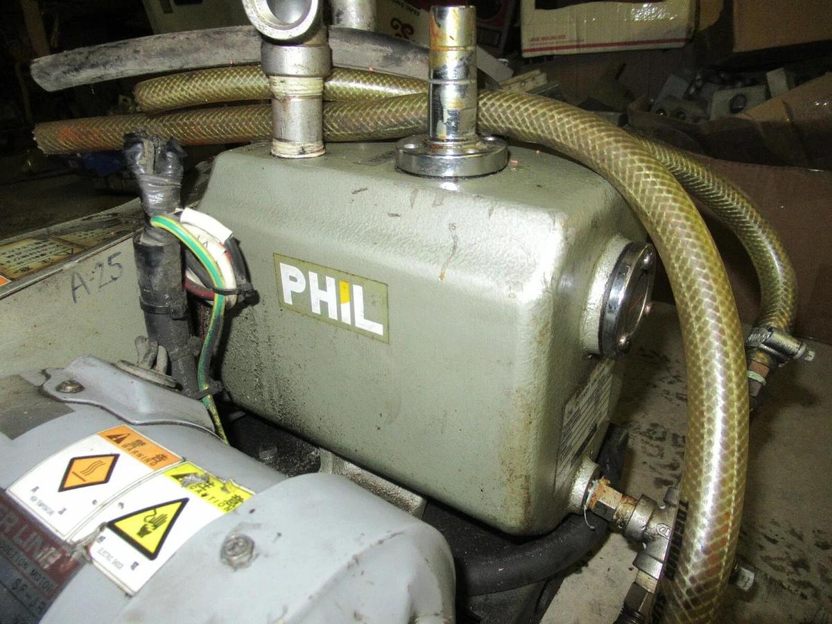 Used SATO VAC PHIL OIL ROTARY VACUUM PUMP USW-50 W/ MITSUBISHI SUPERLINE SF-JR MOTOR
