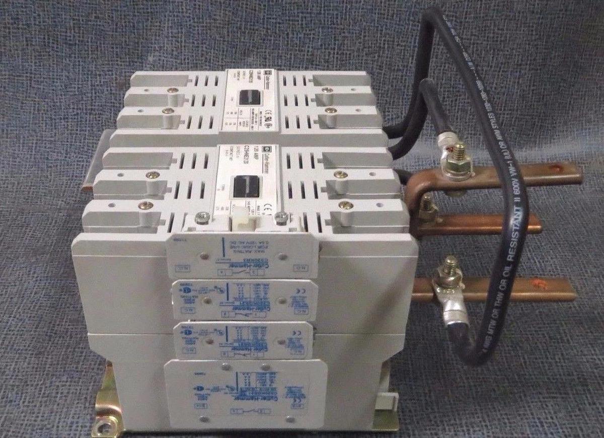 Used CUTLER HAMMER REVERSING CONTACTOR SET - 120 AMP 600 V 120V COILS # C25HNE3120