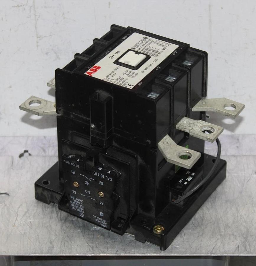 Used ABB CONTACTOR EH145C-YL11 200 AMP 600 VAC 3-POLE 125 HP COIL: 24 VDC