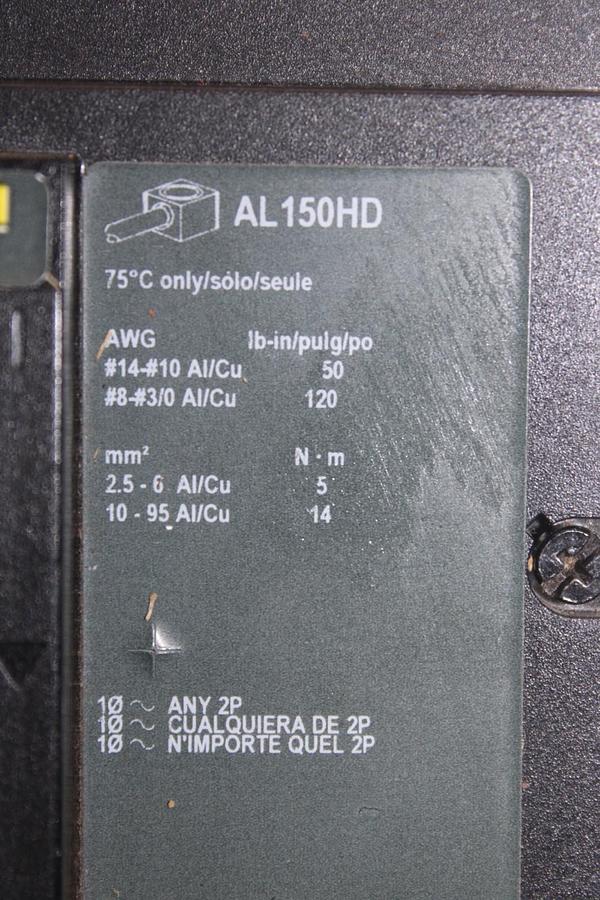 Used SQUARE D POWERPACT CIRCUIT BREAKER HJL36100 3-POLE 100 AMP 600 VAC *WARRANTY*