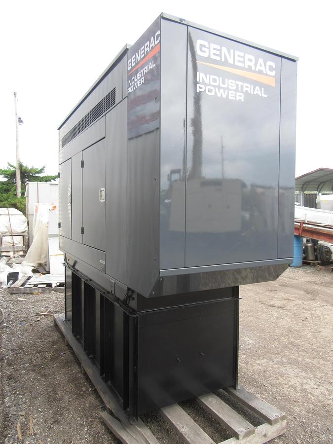 Used 60 KW DIESEL GENERATOR GENERAC 120/240 VOLT ONLY 355 HRS SOUND ENCLOSED VIDEO