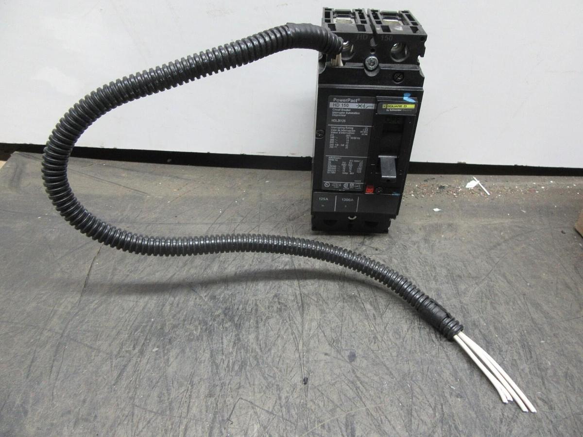 Used SQUARE D POWERPACT CIRCUIT BREAKER HDL26125 2-POLE 125 AMP 600 VAC **WARRANTY**