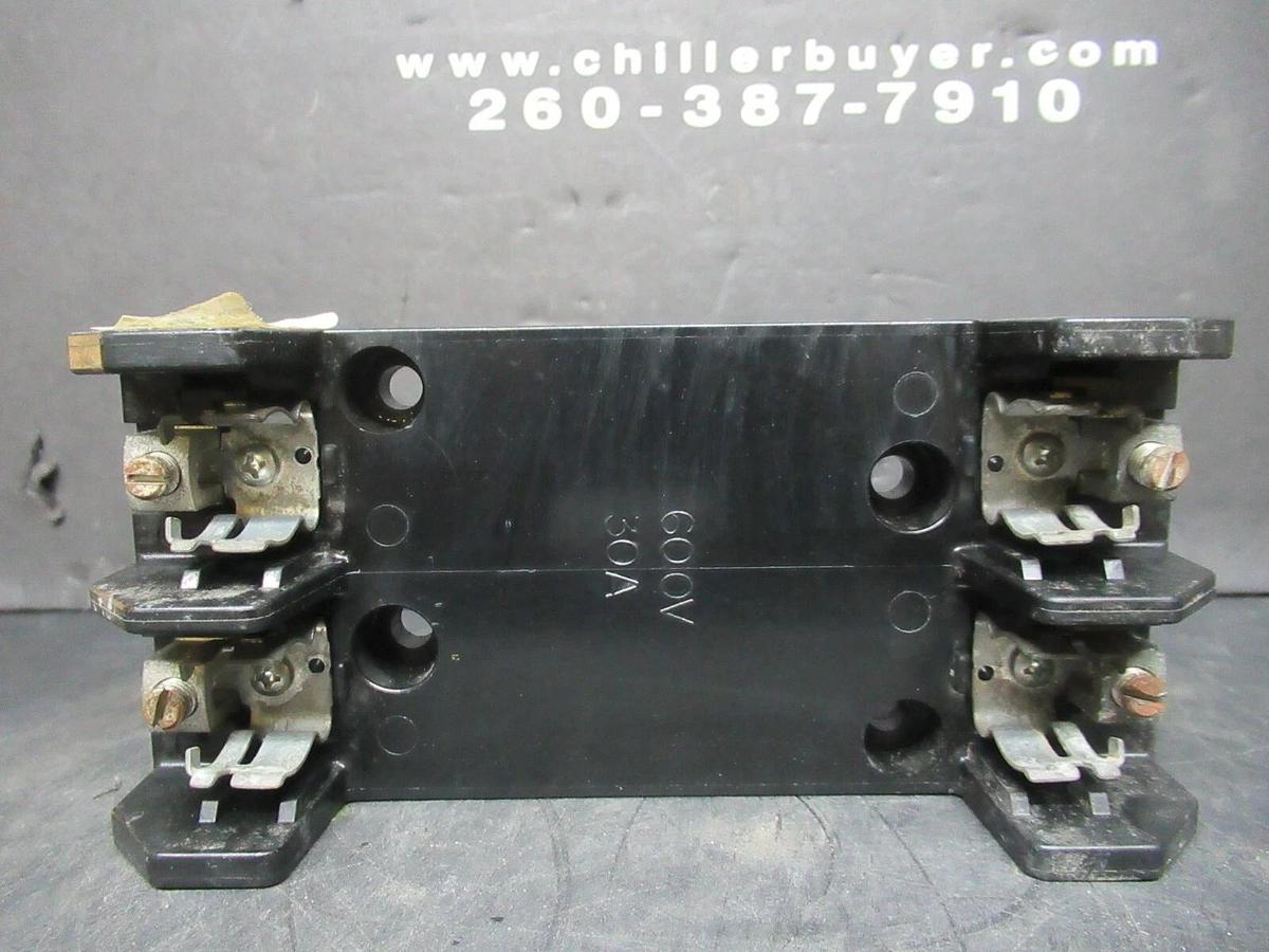 Used MARATHON TWO POLE FUSE BLOCK R6F30A2B 600 VOLT 30 AMP CLASS H **WARRANTY**