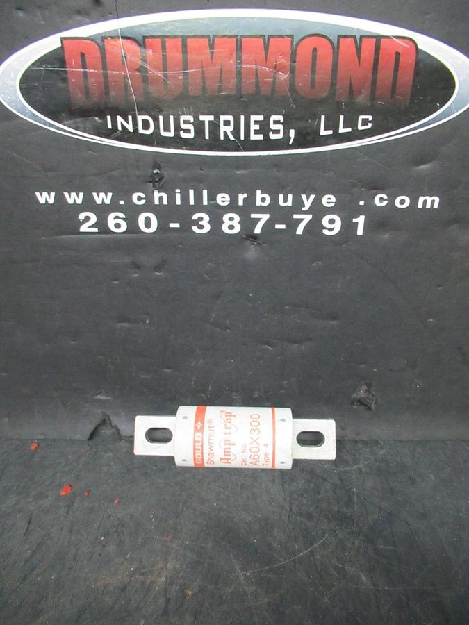 Used GOULD SHAWMUT AMPTRAP FUSE A60X300 TYPE 4 600 VAC 300 AMP FORM 101