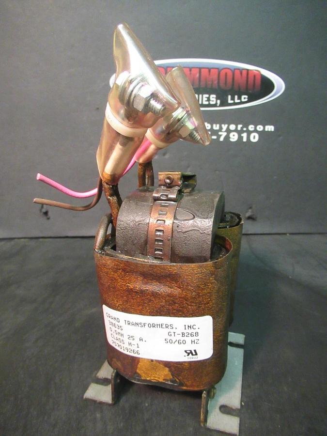 Used GRAND TRANSFORMERS INC 38635 / GT-B268 REACTOR 0.5 mH 25 AMP CLASS H-1 50/60 HZ