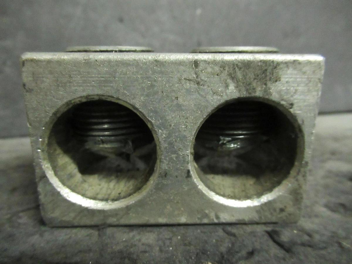 Used (3) QTY BURNDY K2A36U 2 (DOUBLE) BARREL MECHANICAL CONNECTOR LUG TAP 600MCM - 2