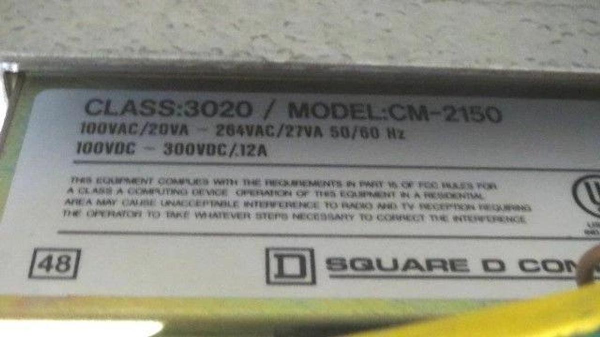 Used SQUARE D POWERLOGIC CIRCUIT MONITOR CM-2150 240 VAC 27 VA W/ IOM-44 ALARM