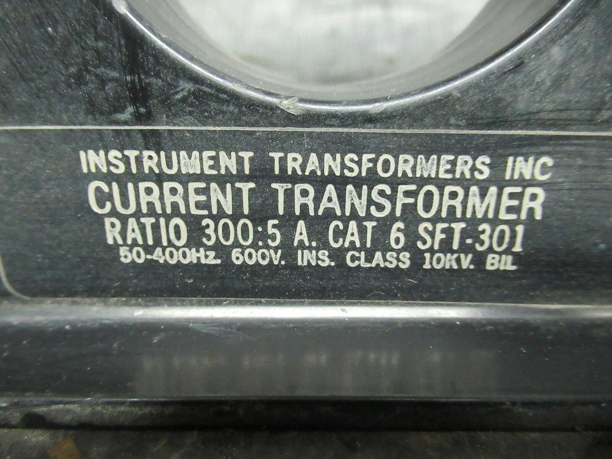 Used EATON CURRENT TRANSFORMER 42-3073-5 RATIO: 300:5 A 50-400 HZ **WARRANTY**