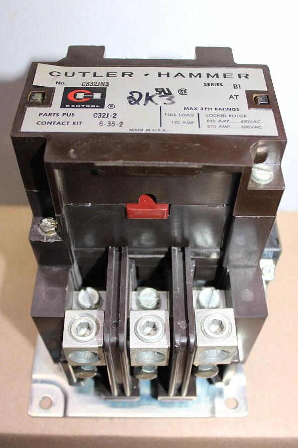 Used 120 AMP CUTLER HAMMER CONTACTOR C832JN3 600 VAC 3 PHASE COIL: 120V **WARRANTY**